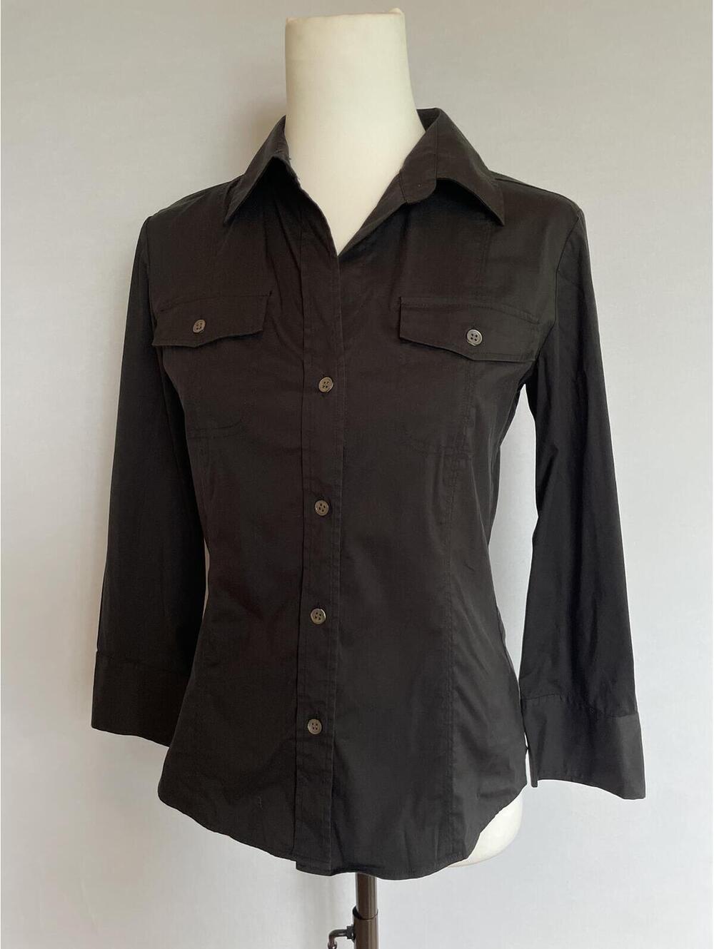 Theory Women's Black Button Down Shirt Small
